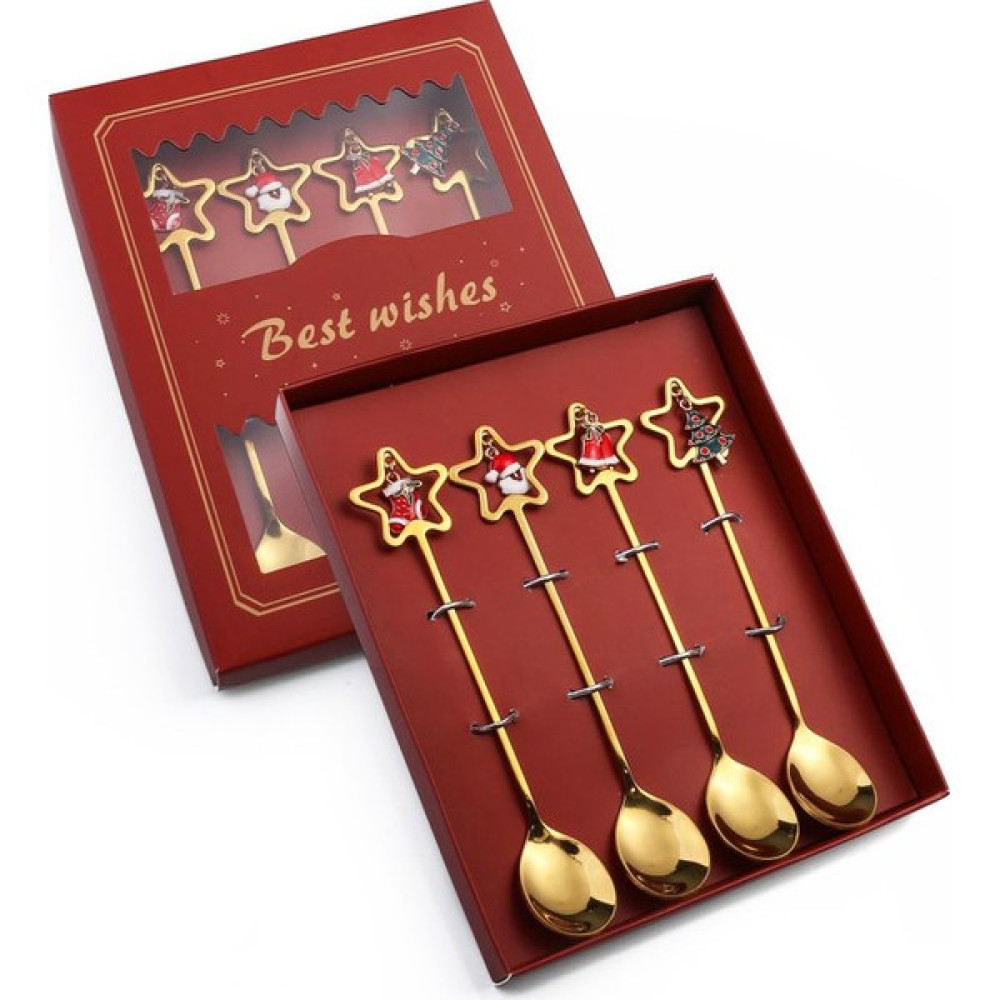 Yuandong Noel Pentagram Kahve Çay Kaşığı 4 Adet(Yurt Dışından) Çatal / Kaşık / Bıçak Takımları Fiyatı