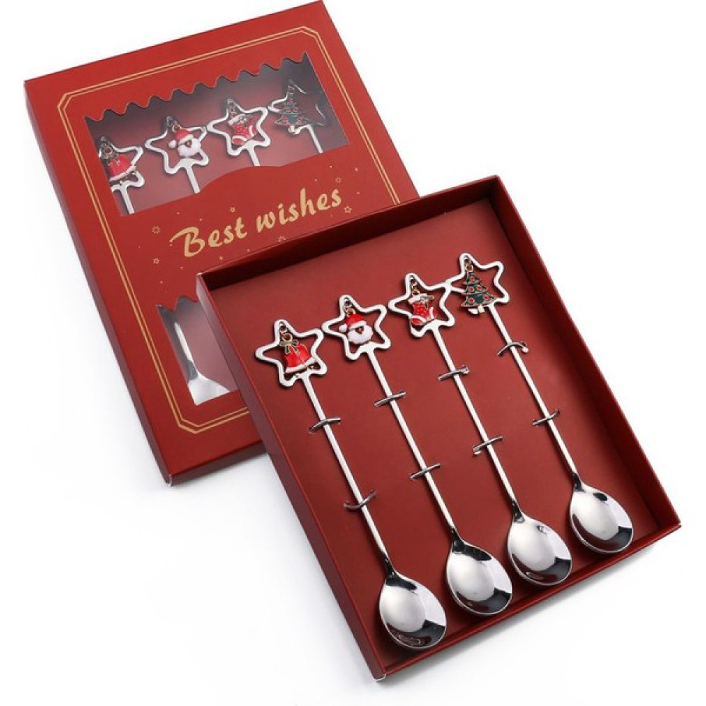 Yuandong Noel Pentagram Kahve Çay Kaşığı 4 Adet(Yurt Dışından) - Gümüş Çatal / Kaşık / Bıçak Takımları Fiyatı