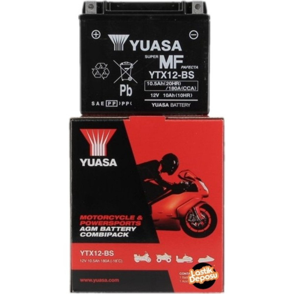 Yuasa YTX12-BS 12V10 Ah Bakımsız Motosiklet ve Atv Aküsü Akü Fiyatı