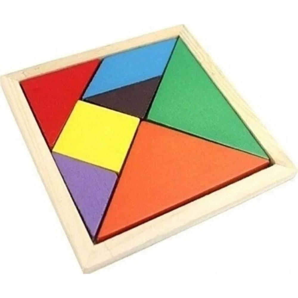 Yubamar 7 Parça Eğitici Renkli Ahşap Orta Boy Tangram Akıl Zeka Mantık ve Strateji Oyunu 3 Adet Eğitici Oyuncak Fiyatı