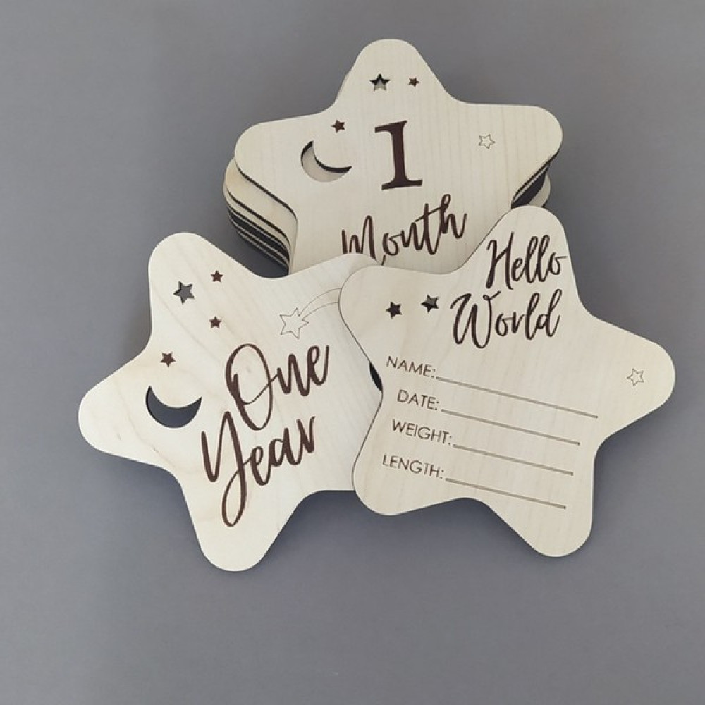 Yubamar Aylık Ahşap Bebek Anı Kartı, Bebek Fotoğraf Kartları, Bebek Çekim Kart Seti, Wooden Milestone Cards Anne, Bebek Fiyatı