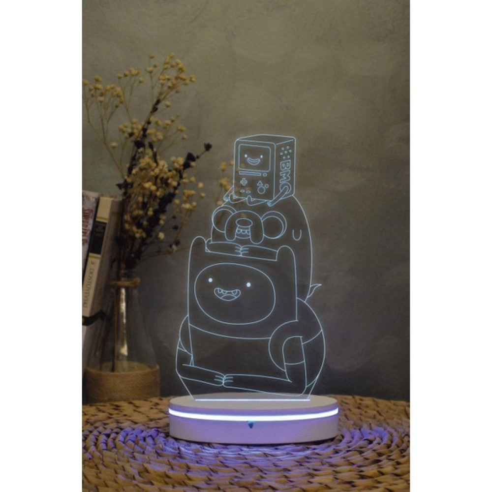 Yubi Design Fin Jack Bmo Adventure Time 3 Boyutlu 16 Renk Dekoratif Gece Lambası 3d Elektrik ve Aydınlatma Fiyatı