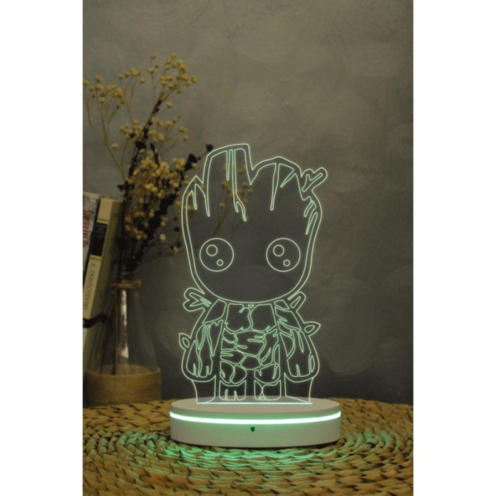Yubi Design Groot , Marvel - 3 Boyutlu 16 Renk Dekoratif Gece Lambası 3d Elektrik ve Aydınlatma Fiyatı