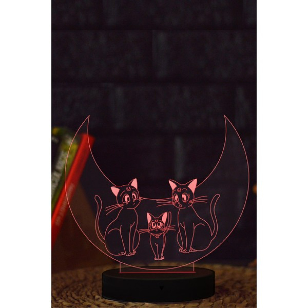 Yubi Design Luna Artemis Diana , Ay Savaşçısı - 3 Boyutlu 16 Renk Dekoratif Gece Lambası 3D - Siyah Gece Lambası Fiyatı