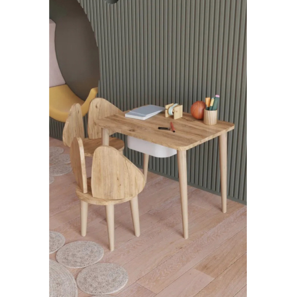 Yuceer Home Montessori Cekmeceli Aktivite Masasi Ve 2 Sandalye Calisma Seti Atlantik Cam Mobilya & Dekorasyon Fiyatı