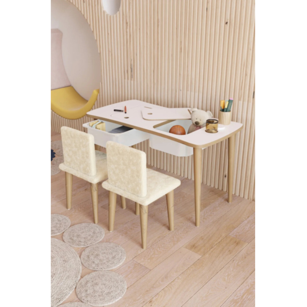 Yuceer Home Montessori Cocuk Oyun 2 Cekmeceli Aktivite Masasi Cift Saldalyeli Welsoft Kumasli Oturma Takimi Mobilya & Dekorasyon Fiyatı