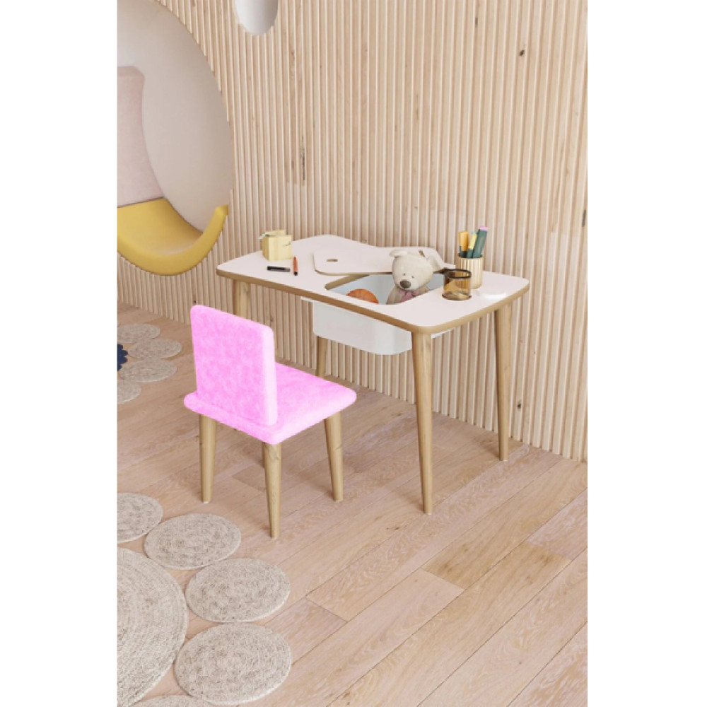 Yuceer Home Montessori Cocuk Oyun Aktivite Masasi Pembe Welsoft Kumasli Oturma Sandalye Takimi Mobilya & Dekorasyon Fiyatı