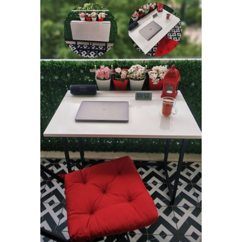 Yüceer Home Pratik Katlanır Taşınabilir Metal Ayaklı Balkon Masası Bahçe Masası Yemek Masası Çalışma Masası Bahçe Masası Fiyatı