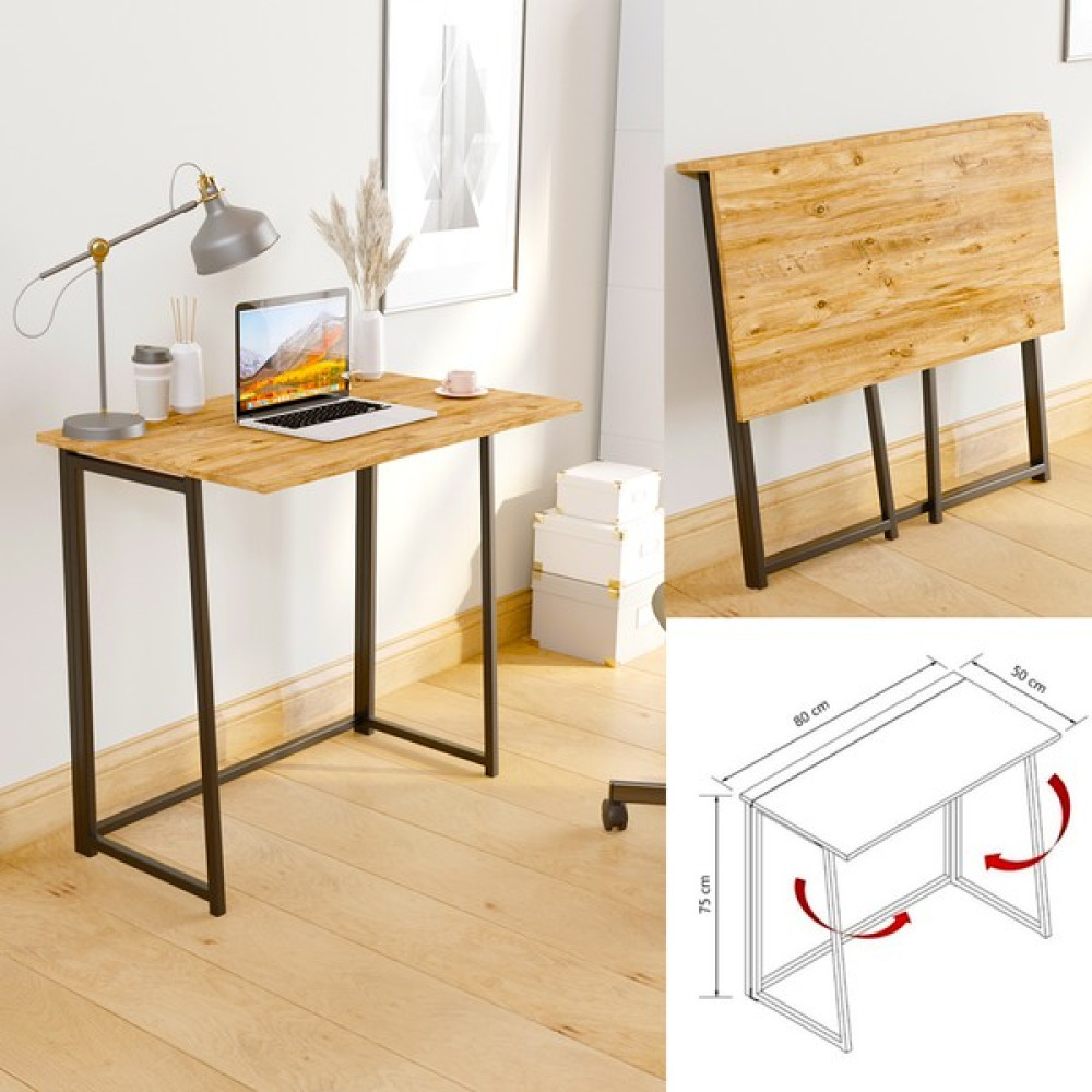 Yüceer Home WorkPro Katlanır Çalışma Masası Bilgisayar Masası Çizim Masası - 75 x 80 x 50 cm - Atlantik Çam Çalışma Masası Fiyatı