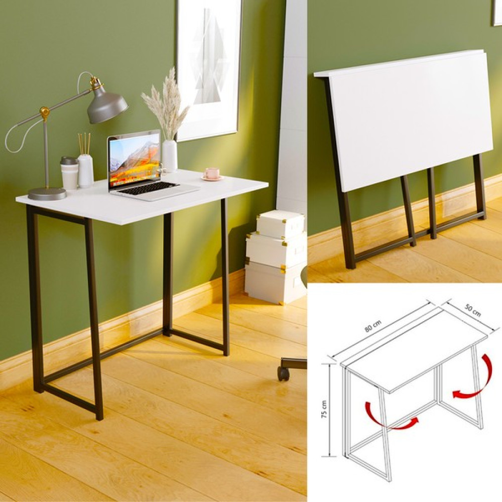 Yüceer Home WorkPro Katlanır Çalışma Masası Bilgisayar Masası Çizim Masası - 75 x 80 x 50 cm - Beyaz Çalışma Masası Fiyatı
