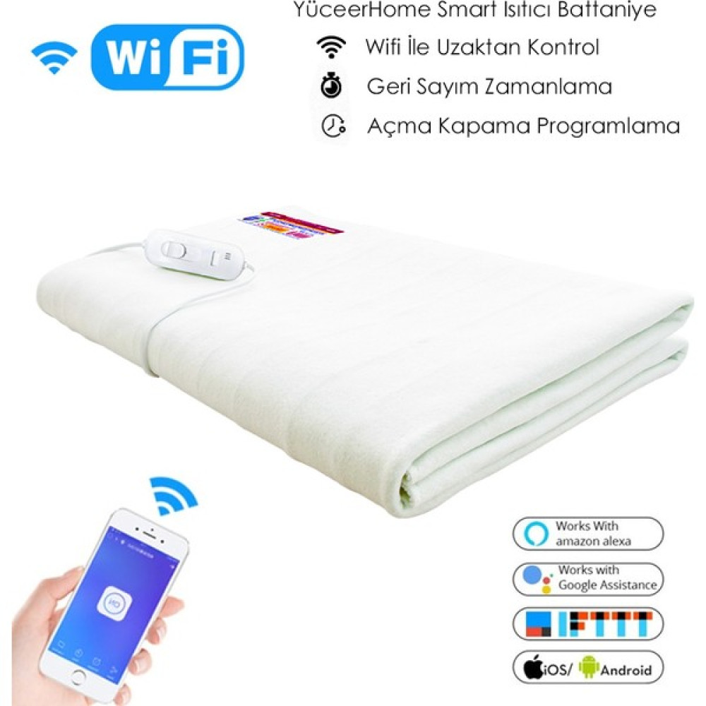 Yüceerhome Smart Akıllı Isıtıcı Elektrikli Battaniye - Renkli - 118x152 cm Elektrikli Battaniyeler Fiyatı