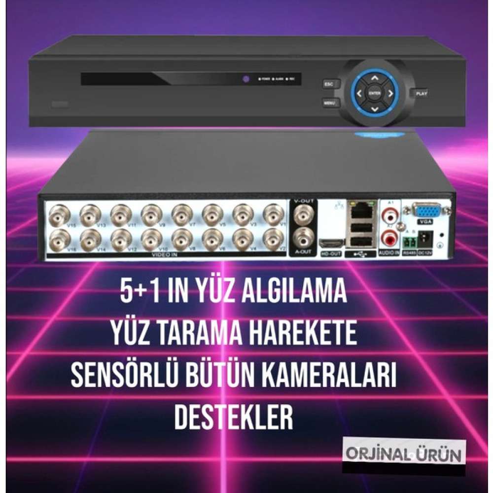 Yücelbey26 16 Kanal Dvr Güvenlik Kamera Kayıt Cihazı Full Hd 1080N 16 Kanal Video Girişi Hd Güvenlik Sistemi Kayıt Cihazı Fiyatı