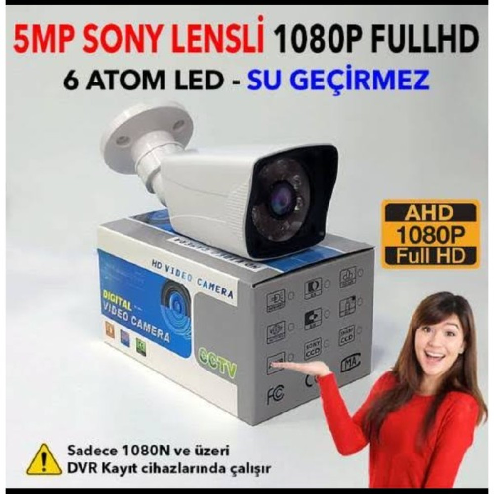 Yücelbey26 5 Mp gece görüşlü Renkli HD Plastik Kasa Su Geçirmez Dış ve Iç Mekan Uyumlu Görüntü Güvenlik Kameraları Fiyatı