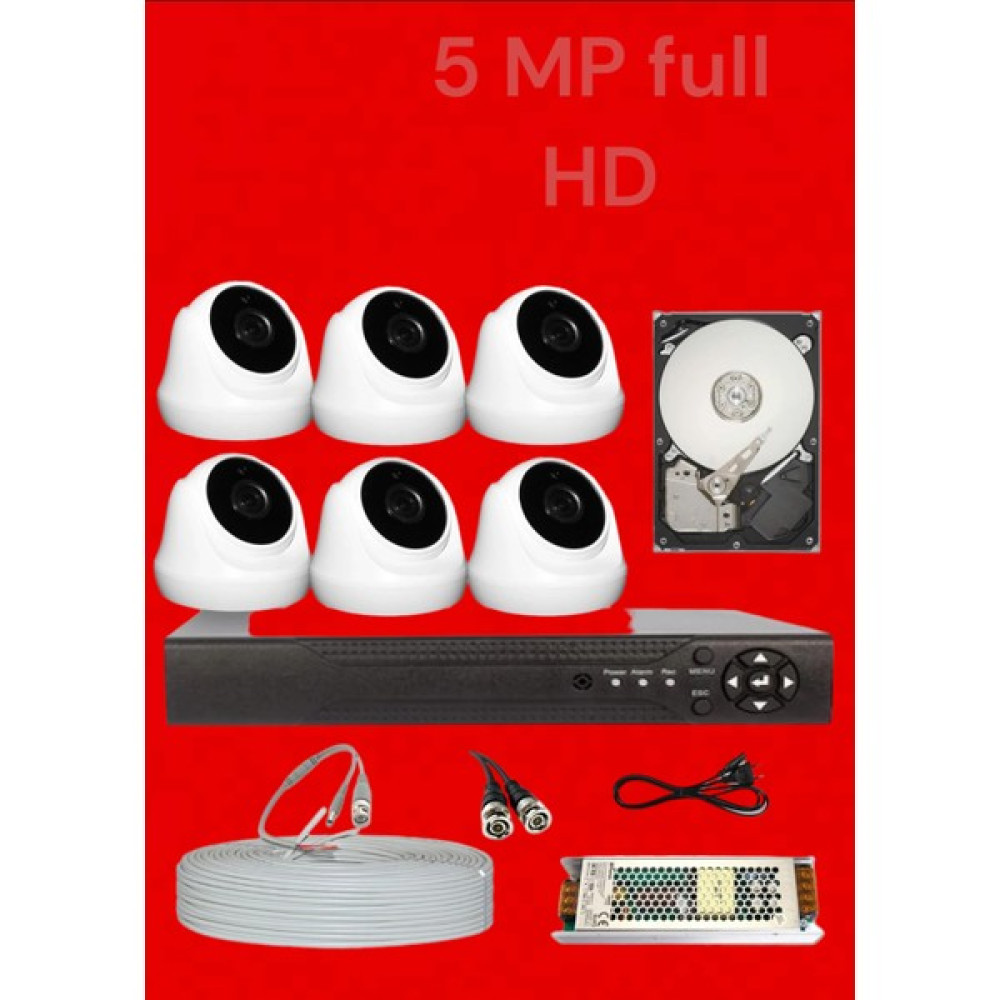 Yücelbey26 6 Lı Set 5 Mp Sony Lens Gece Görüşlü Otomatik Sensörlü Cepte Izleme Yüksek Çözümlü Yüz Tanımalı Hareket Sansürlü 5 Megapiksel Full Hd Ka... Güvenlik Kameraları Fiyatı