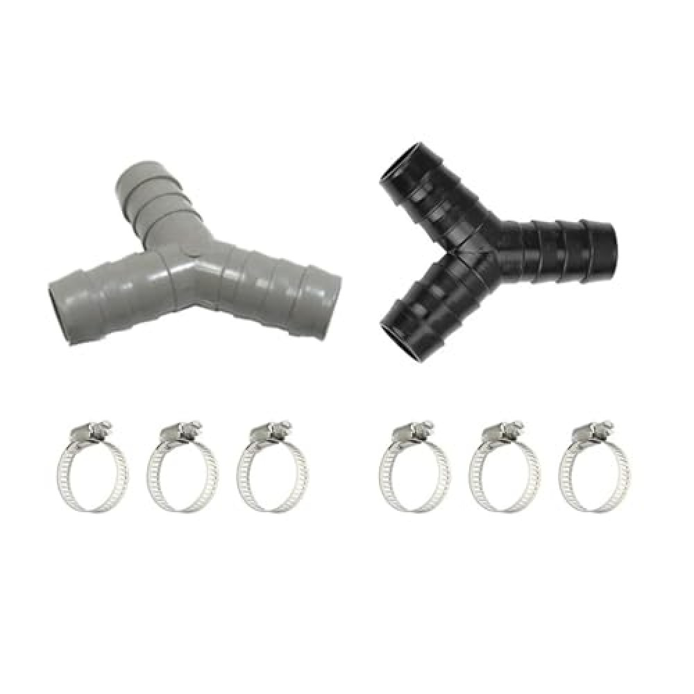 YUGHKBN 2PCS Washing Machine Drain Hose Y-Type Reducer Plastic Connector for Split Pipe Connection Three-Way Adapter
