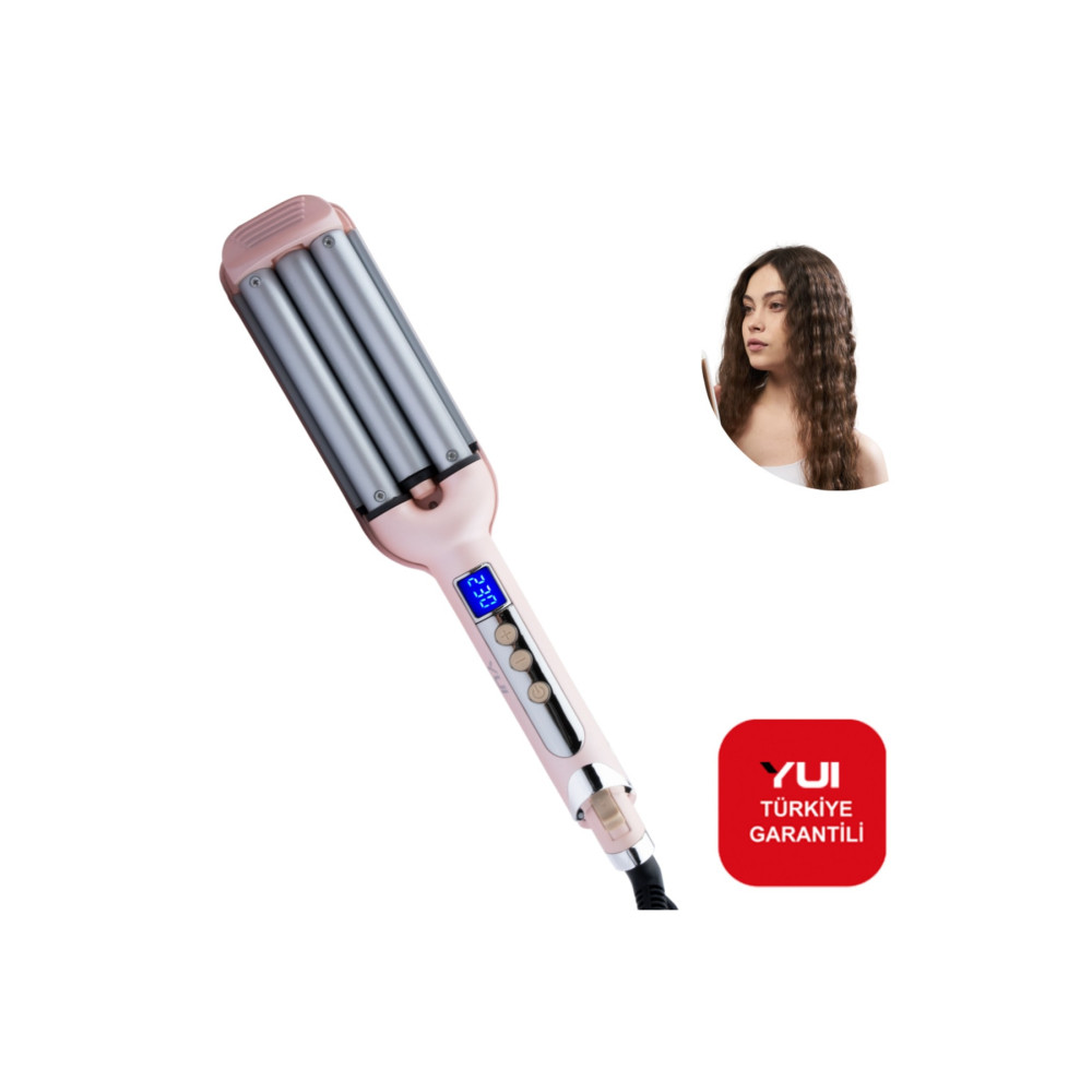 Yui Led Göstergeli Seramik Su Dalgası(WAG) Saç Maşası Pembe Saç Şekillendiriciler Fiyatı