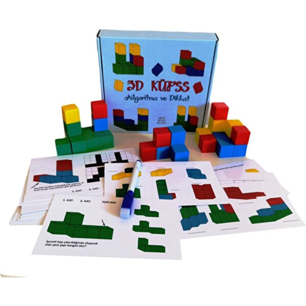 Yuka Kids 3D Küpss Algoritma ve Dikkat Okul Öncesi Eğitici & Öğretici Kitaplar Fiyatı