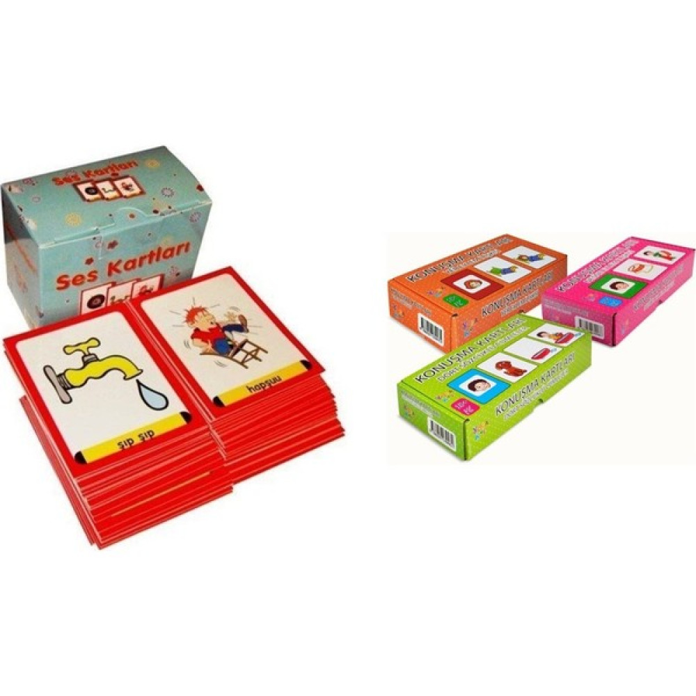 Yuka Kids Ses Kartları ve Konuşma Kartları (3 Lü Set) Tolam 4 Set Zihinsel Gelişim Kitapları Fiyatı
