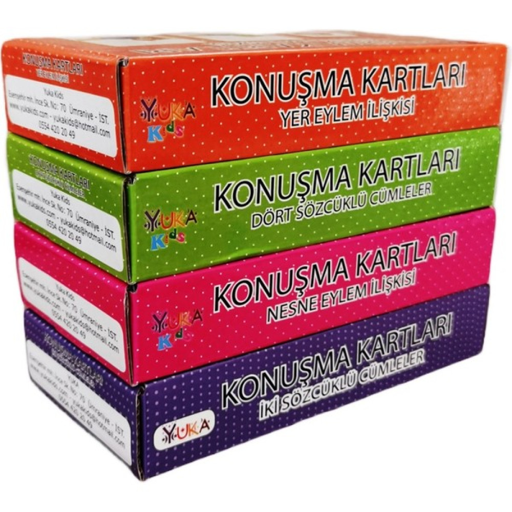 Yuka Konuşma Kartları Seti - Tam Set 4 Takım Zihinsel Gelişim Kitapları Fiyatı