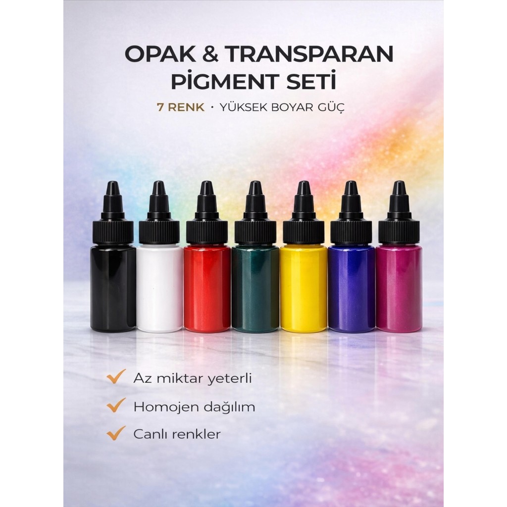 Yüksek Kalite Opak ve Transparan Epoksi Pigment Seti 7 Renk X 35 gr Yardımcı Malzeme Fiyatı
