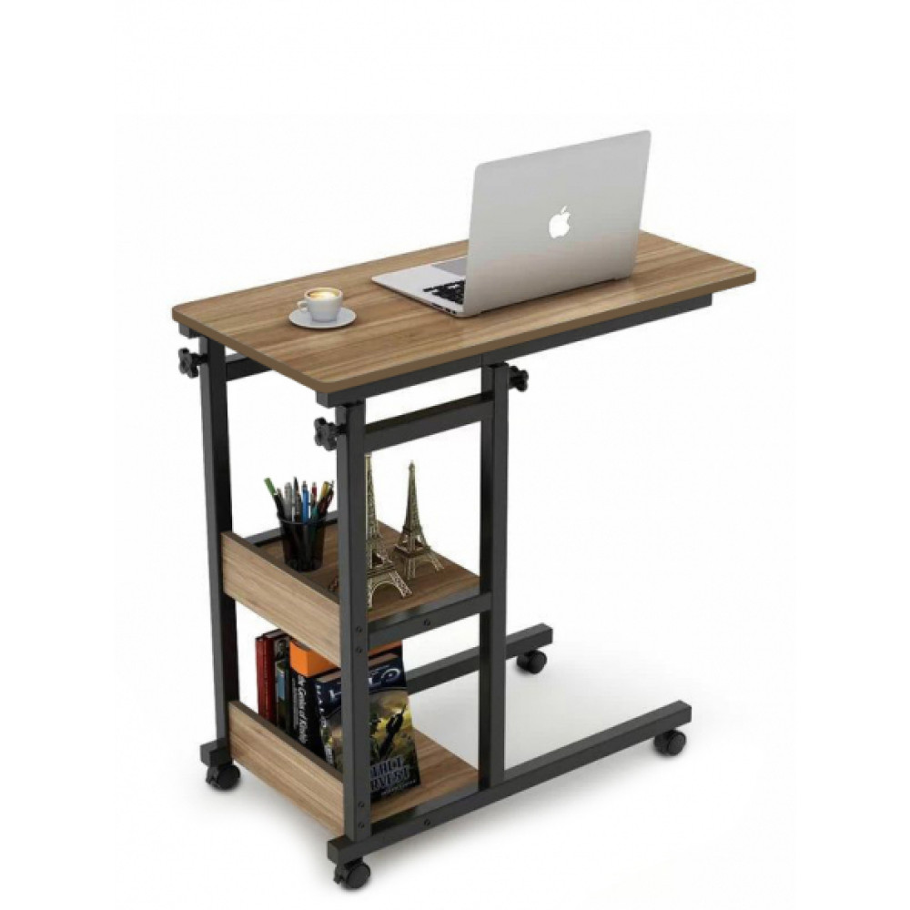 Yukseklik Ayarli Rafli Laptop Sehpasi Ve Calisma Masasi - Atlantik Cam (Tekerli) Çalışma Masası Fiyatı