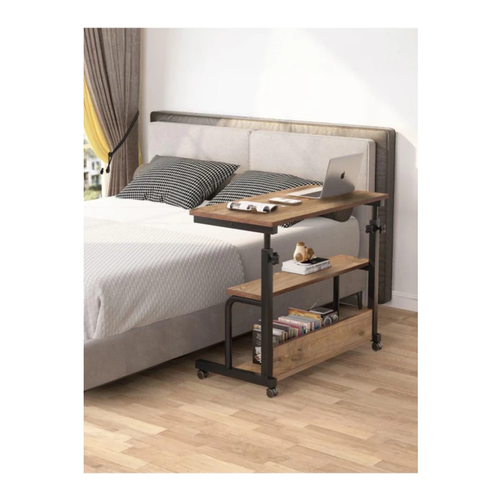 Yukseklik Ayarli Ve Cift Rafli Calisma Masasi - Ceviz (Tekerli) 80X40 Cm Mobilya & Dekorasyon Fiyatı