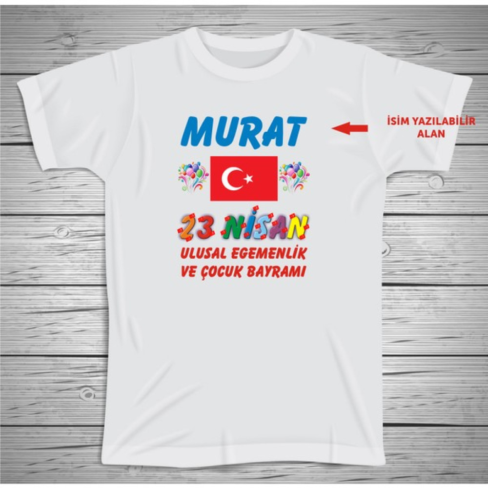 Yüksel 34 Kişiye Özel Isim Baskılı 23 Nisan Unisex Çocuk T-Shirt 23 Nisan T-Shirt Micro Polyester Terletmez Erkek Çocuk T-shirt Fiyatı