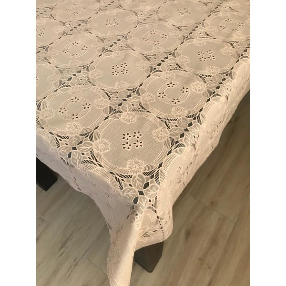 Yüksel Halı Mefruşat Dantel Motifli Pvc Masa Örtüsü Krem - Açık Krem - 100 x 140 cm Masa Örtüsü Fiyatı