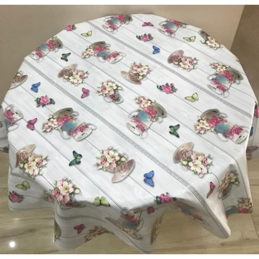 Yüksel Halı Mefruşat Muşamba Masa Örtüsü Yuvarlak - 140 x 140 cm - Renkli Masa Örtüsü Fiyatı