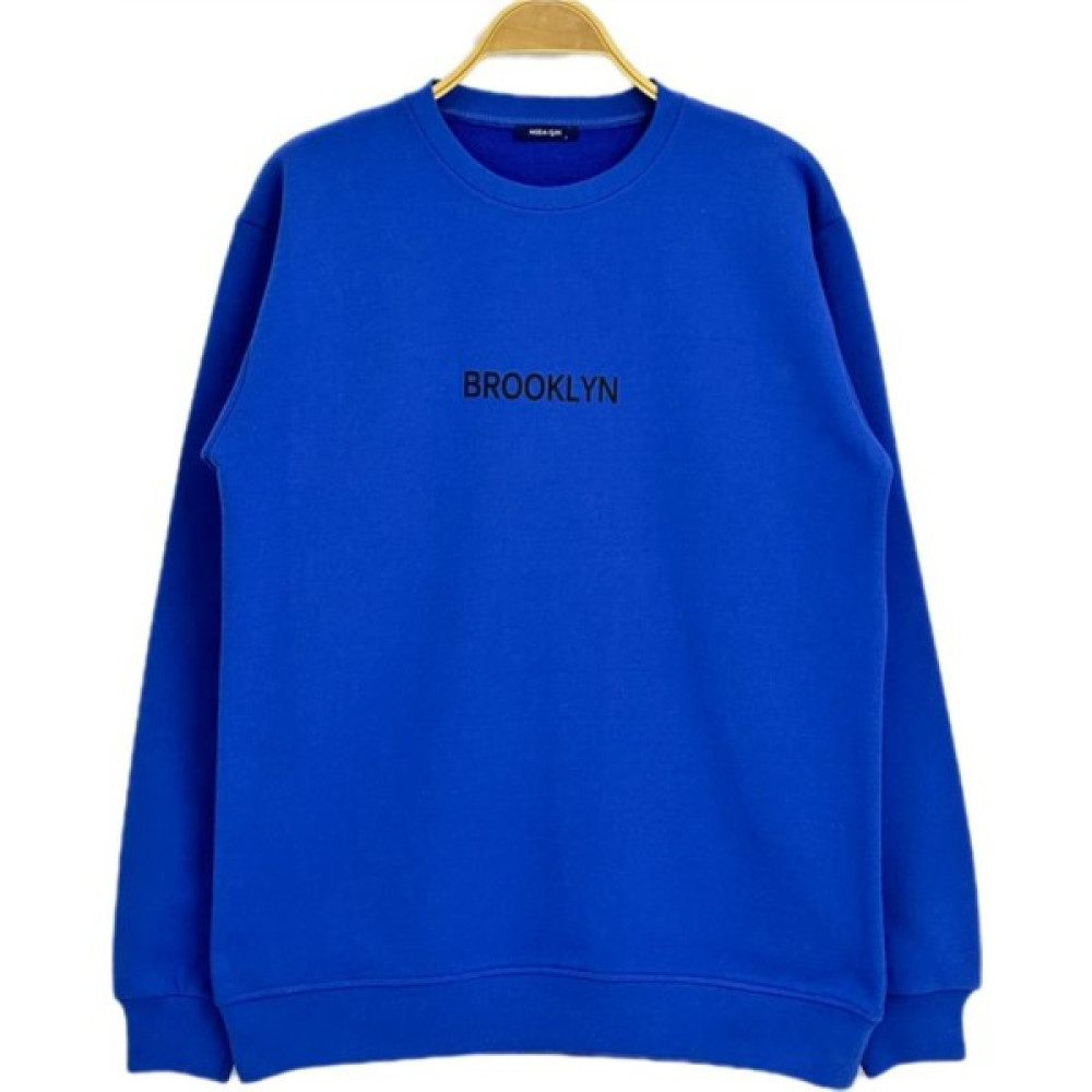 Yüksel Işık Brooklyn Siyah Baskılı - Bisiklet Yaka - Saks Mavisi Renk - Sweatshırt Bayan Sweatshirt Fiyatı