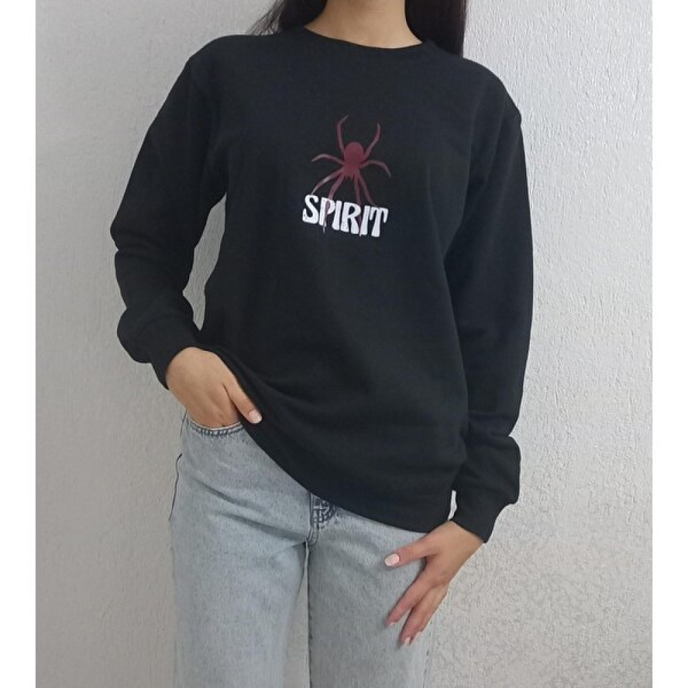 Yüksel Işık Örümcek Bordo Baskılı - 2 İplik - Şardonlu - Bisiklet Yakalı - Unısex - Siyah Renk - Sweatshırt Erkek Çocuk Sweatshirt Fiyatı