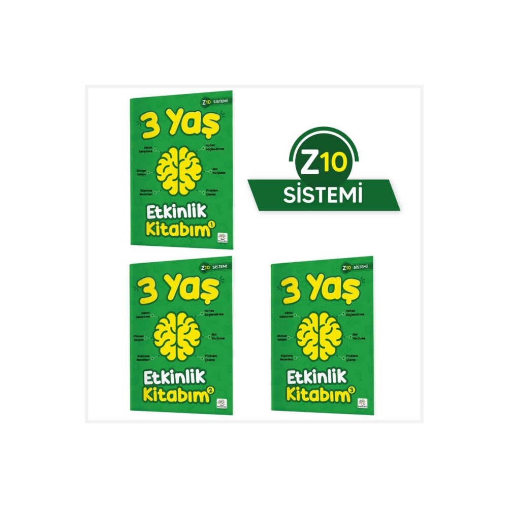 yükselen zeka 3 Yaş Etkinlik Kitabım Seti (z10 Sistemi) Aktivite & Eğitici Kitaplar Fiyatı