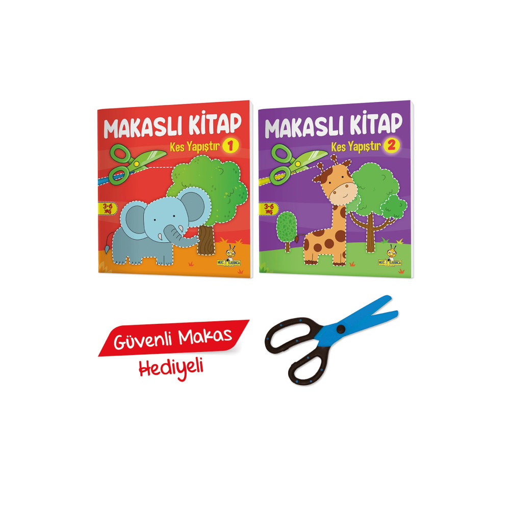 yükselen zeka Kes Yapıştır Makaslı Set (makas Hediyeli) Aktivite & Eğitici Kitaplar Fiyatı