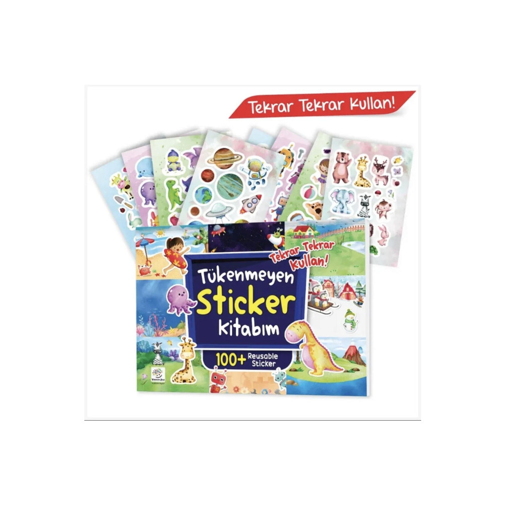 yükselen zeka Tükenmeyen Sticker Kitabım (100+ Tekrar Tekrar Kullanılabilen Sticker) Aktivite & Eğitici Kitaplar Fiyatı