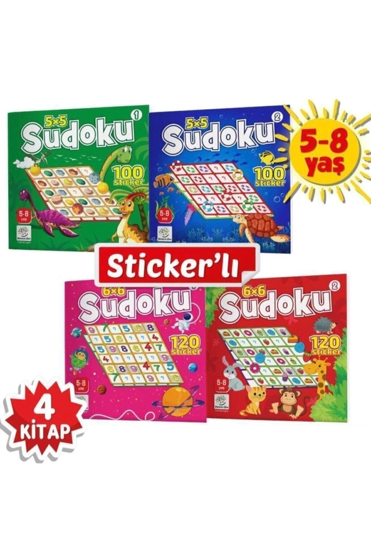 Yükselen Zeka Yayınları 5-8 Yaş Stickerlı Sudoku Seti" Aktivite & Eğitici Kitaplar Fiyatı