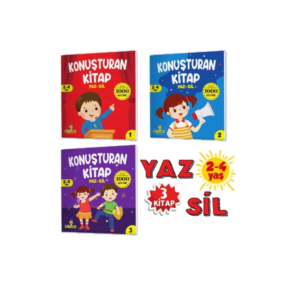 Yükselen Zeka Yayınları Konuşturan Kitap Serisi (türkçede En Çok Kullanılan 1000 Kelime) (2-4 Yaş) Yaz-sil Kitaplar Aktivite & Eğitici Kitaplar Fiyatı