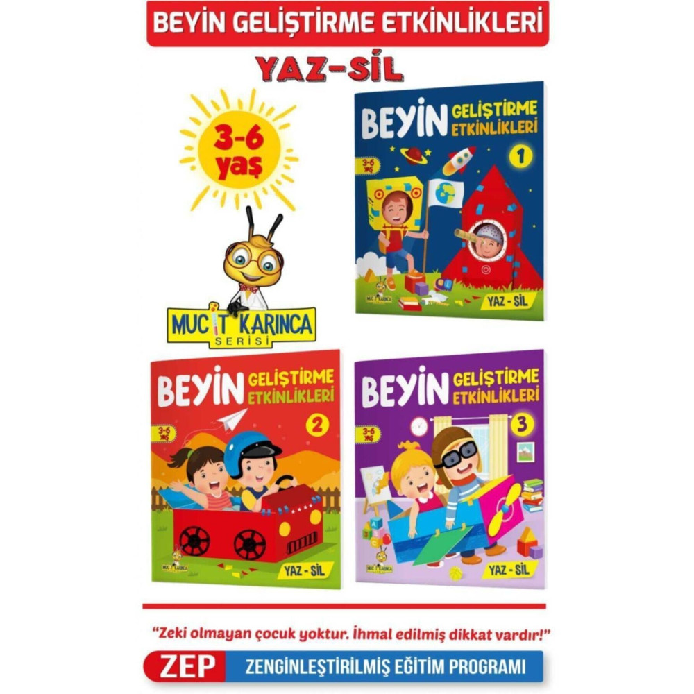 Yükselen Zeka Yayınları Mucit Karınca Yaz-sil-3 (3-6 YAŞ BEYİN GELİŞTİRME ETKİNLİKLERİ) Aktivite & Eğitici Kitaplar Fiyatı