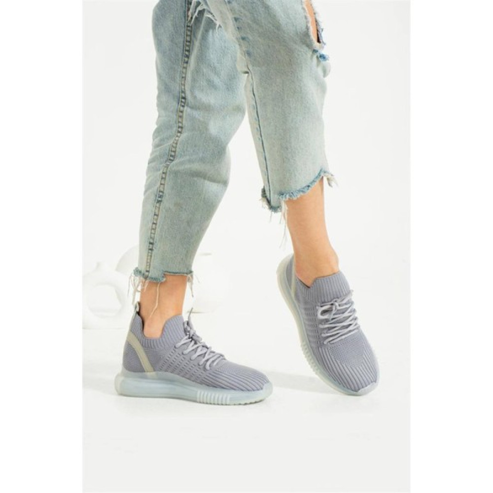 Yula Fashion Shoes Kadın Gri Günlük Rahat Triko Spor Ayakkabı Sneaker Spor Ayakkabı Fiyatı