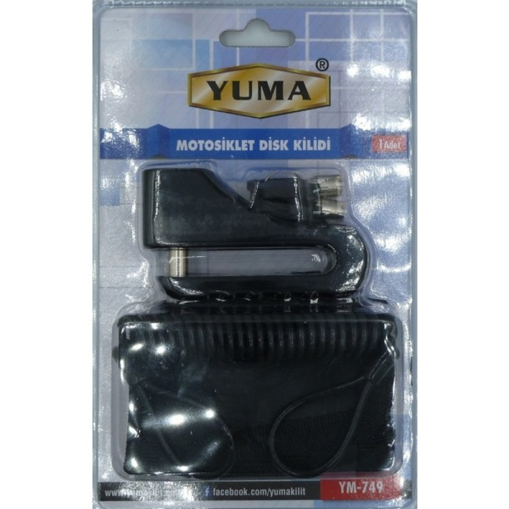Yuma Kilit Yuma Motorsiklet Disk Kilidi Kılıflı Anahtarlı Siyah ( Çap : 10MM ) Bisiklet Aksesuarları Fiyatı