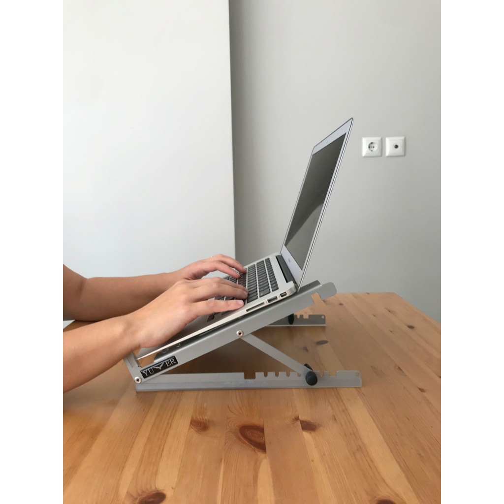Yumer Katlanabilir, Çelik Laptop Standı Soğutucu Yükseltici Notebook/dizüstü/tablet Tüm Ekranlarla Uyumlu - Gri Diğer Fiyatı