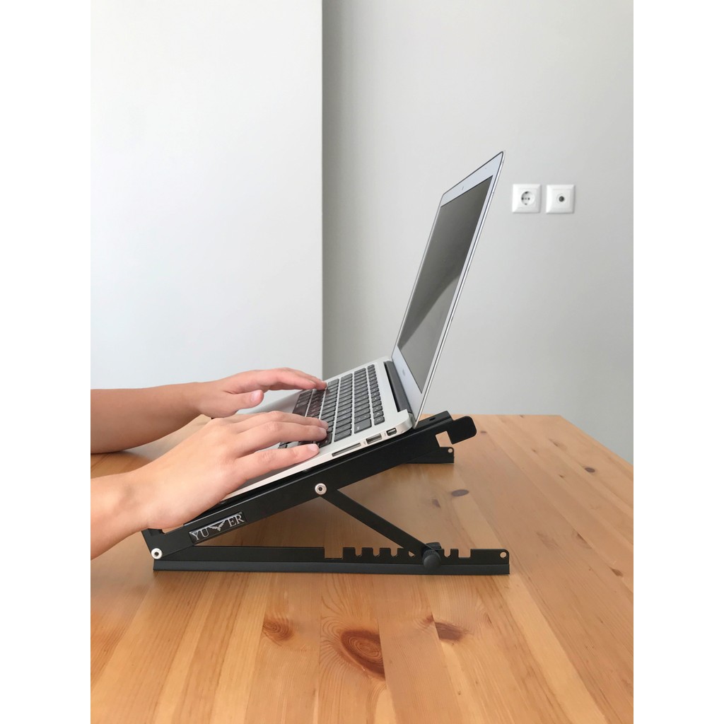 Yumer Katlanabilir, Çelik Laptop Standı Soğutucu Yükseltici Notebook/Dizüstü/Tablet, Tüm Ekranlarla Uyumlu - Siyah Diğer Fiyatı