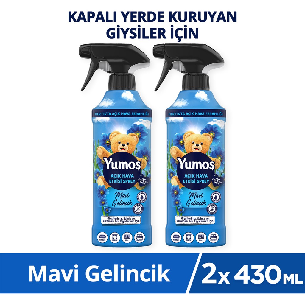 Yumoş Açık Hava Etkisi Sprey Yıkanması Zor Eşyalar Için Giysi Spreyi Mavi Gelincik 430 ml X2 Yumuşatıcı Fiyatı