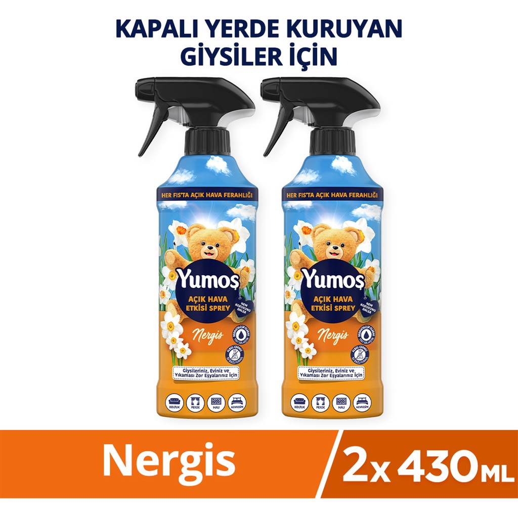 Yumoş Açık Hava Etkisi Sprey Yıkanması Zor Eşyalar Için Giysi Spreyi Nergis 430 ml X2 Yumuşatıcı Fiyatı