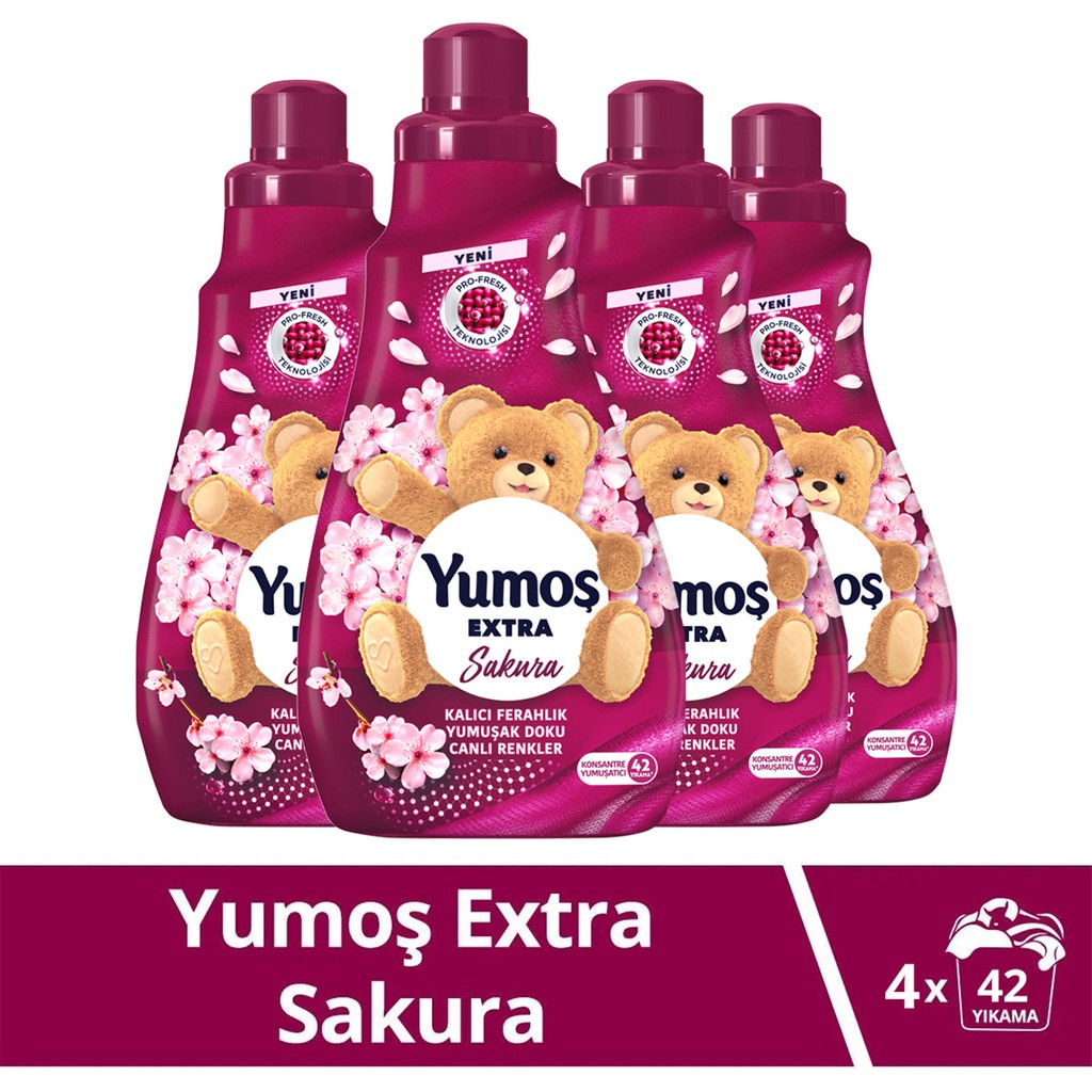 Yumoş Extra Çamaşır Yumuşatıcı Sakura 1440 ml x4 Konsantre 60 Yıkama Kalıcı Ferahlık - 1,44 lt Çamaşır Yıkama Fiyatı
