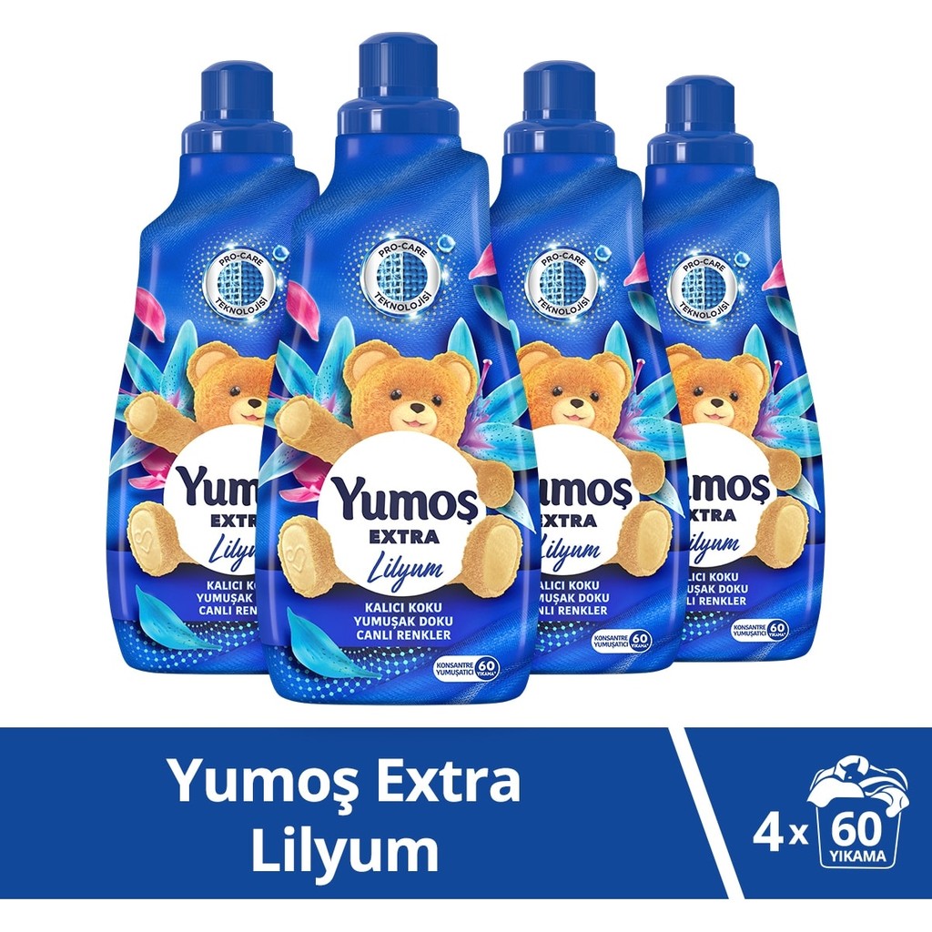 Yumoş Extra Lilyum Konsantre Çamaşır Yumuşatıcı 4 x 1440 ml - 5,76 lt Çamaşır Yıkama Fiyatı