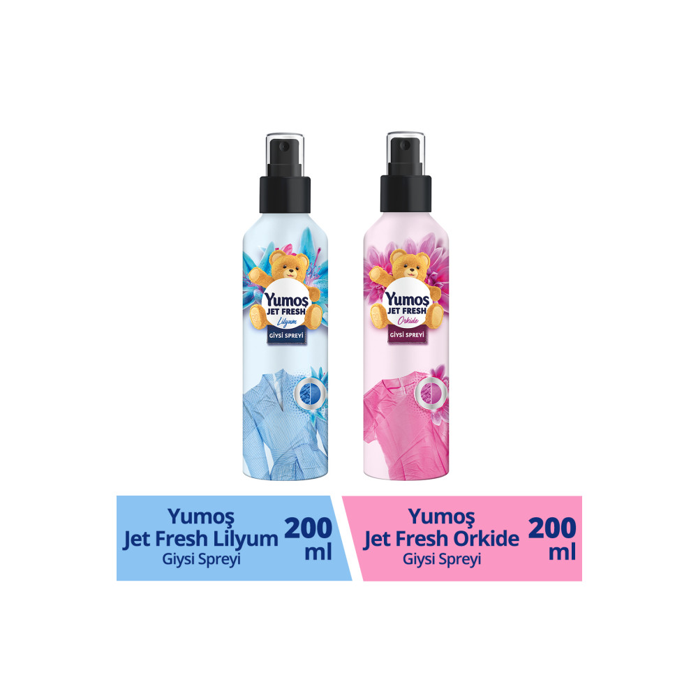 Yumoş Jet Fresh Giysi Spreyi Lilyum 200 ml 1 Adet Jet Fresh Giysi Spreyi Orkide 200 ml 1 Adet Çamaşır Yıkama Fiyatı