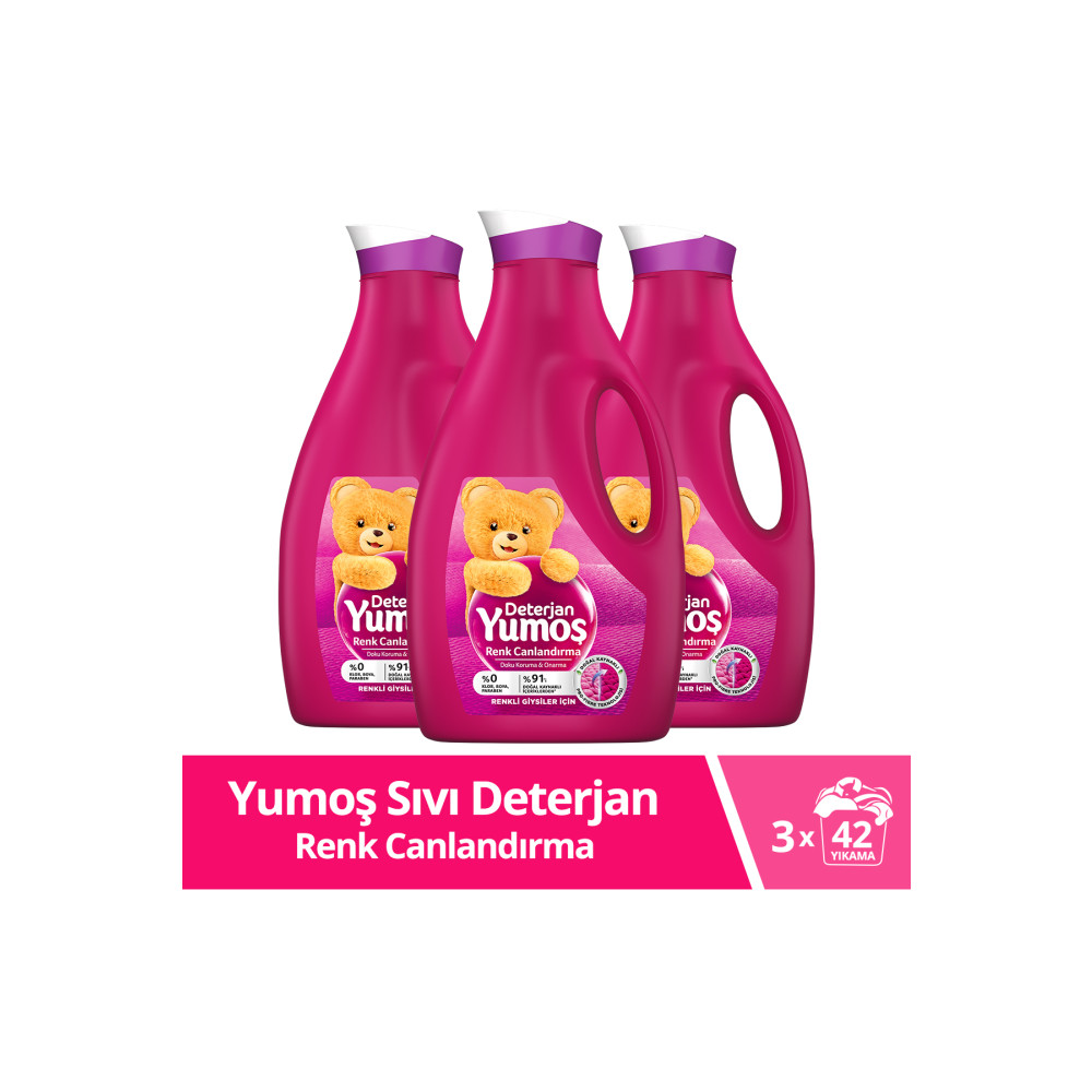 Yumoş Sıvı Bakım Çamaşır Deterjanı Renkli Giysiler Için Renk Korumada Daha Iyisi Yok 2520 ml 3 Adet Çamaşır Deterjanı Fiyatı