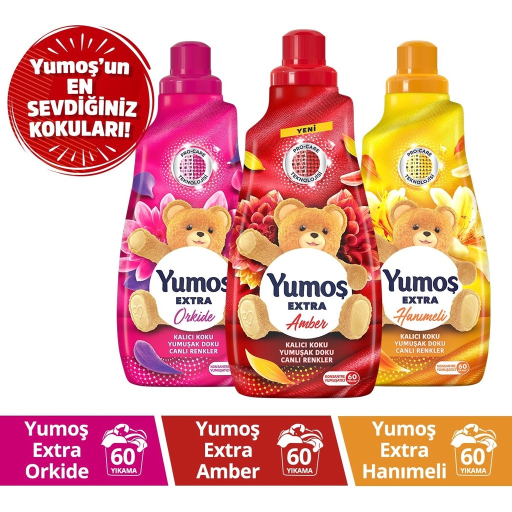 Yumoş Yumuşatıcı 1440 ml Orkide, Amber ve Hanımeli Kokusuyla 60 Yıkama İçin Kalıcı Etki - 1,44 lt Çamaşır Yıkama Fiyatı