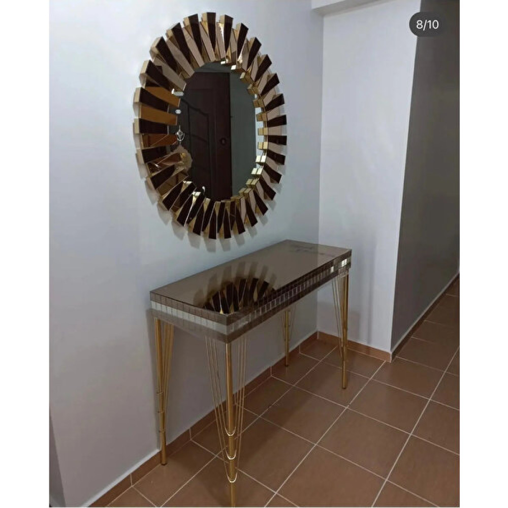 Yumurcak Dresuar Aynalı Takım 100 x 40 cm - Gold Dresuar / Makyaj Masası Fiyatı