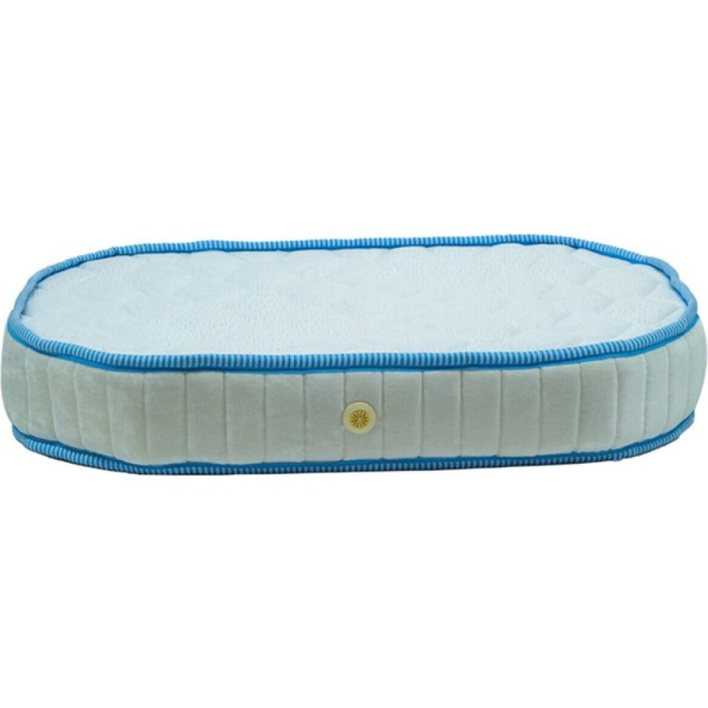 Yumurcak Gelişim Yumurcak Yarı Ortopedik Oval Sünger Bebek Yatak - 50 x 90 cm - Beyaz - Mavi Bebek Yatağı Fiyatı